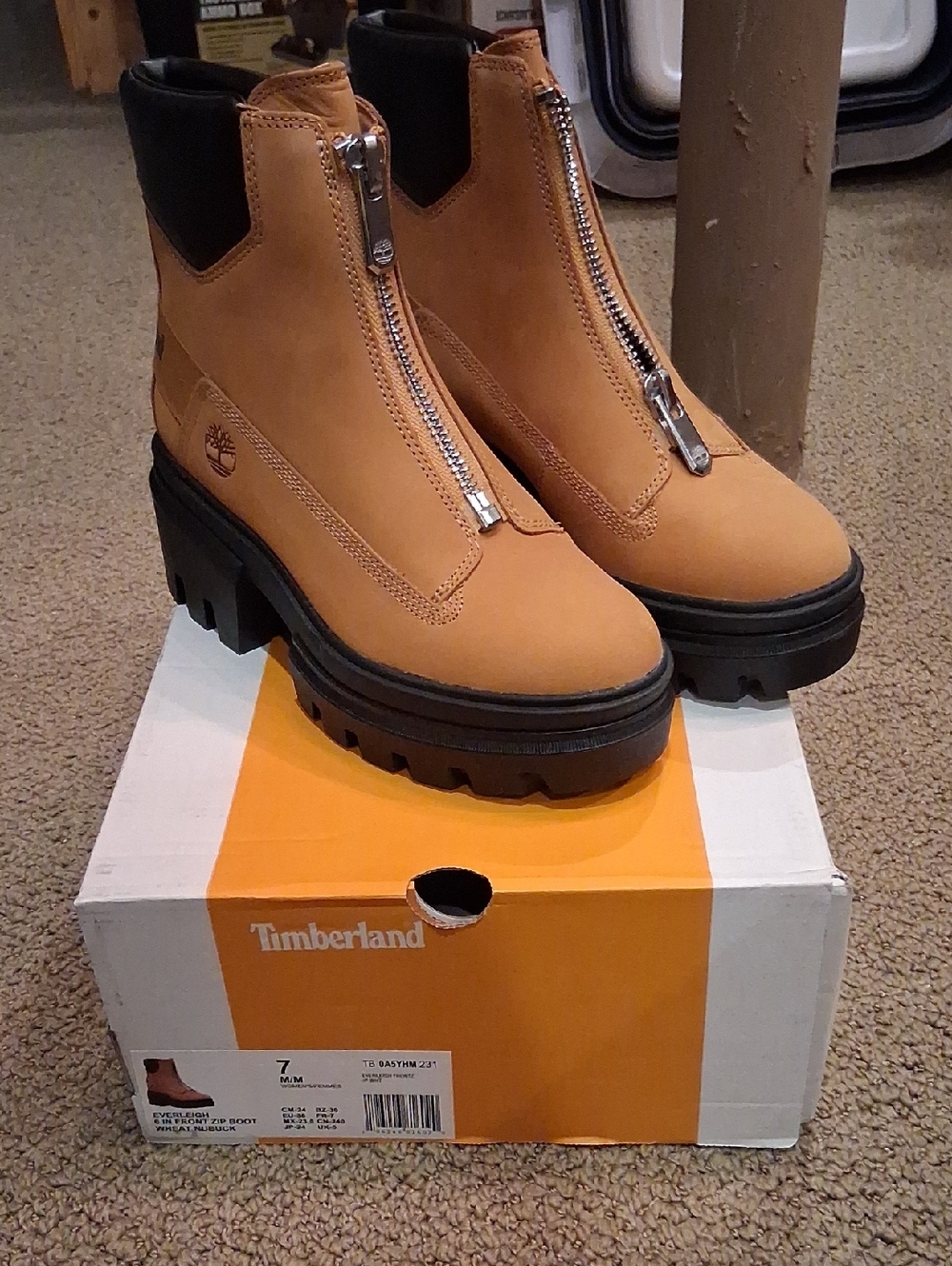 Timberland Women's Wheat Front-Zip Lug Sole Booties